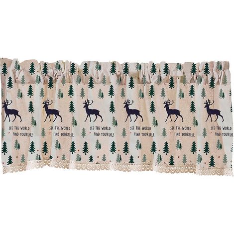 Rideau Voilage - 74 x 60 cm - Tissu Microfibre Polyester - Poche Pour Tringle - Cuisine Salle De Bain Séjour (1/2)