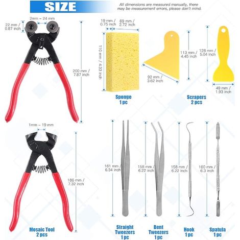 Mosaic Tool Set, 2 Heavy Duty Rolling Pliers and Tile Cutters
