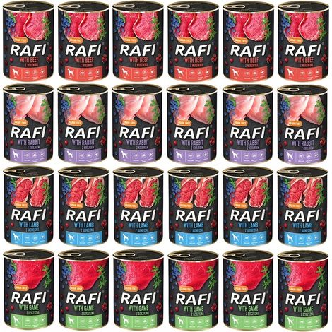 RAFI Nassfutter für Hunde, Geschmacksmischung, 24 x 400 g, Dolina Noteci York Sheepdog