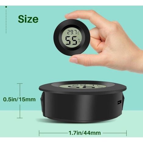Hygrometre Thermometre - LCD Numerique - Pour Humidificateur Deshumidificateur Serre Sous Sol Chambre Bebe - 3 Unites (1/5)