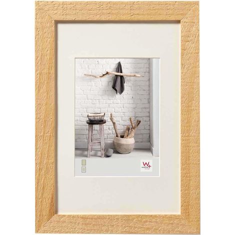 cadre photo design naturel 24 x 30 cm avec passe-partout, cadre en bois HO430H (1/4)