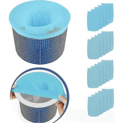 Lot de 20 écumoires de piscine réutilisables et ultra-élastiques, adaptées aux paniers de pompes de piscine et de spa — (1/5)