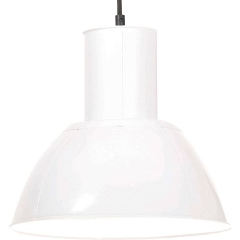 vidaXL Lampe suspendue 25 W Blanc Rond 28,5 cm E27 (1/5)