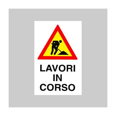 Cartello lavori in corso 40x60 cm conf. da 10 pz