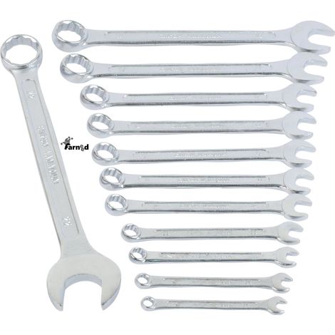 SERIE KIT SET 12 PZ CHIAVI COMBINATE FISSE E STELLA 6 - 24 CHROME VANADIUM 903