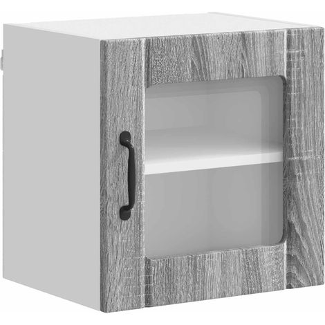 Maison Exclusive - Cabinet en verre mural LUCCA 2 pcs Sonoma gris 40 x 31 x 40 cm (1/5)