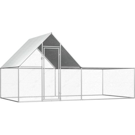 PoulaillerïŒEnclos Ă poulesïŒCage pour Animaux 4 x 2 x 2 m Acier galvanisĂ© DGBDF869531 (1/5)