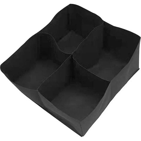 Sac de plantation rectangulaire en feutre multi-compartiments (60 x 60 x 30 cm, 1 poche) pour jardin, idéal pour la culture de légumes, tomates et pommes de terre. (1/4)