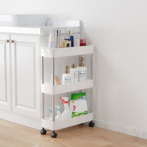 3 Tier Slim Slide Out Bathroom Storage Holder with Hook (1/5)