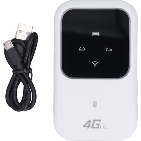 Routeur WiFi, Hotpot WiFi Mobile 4G LTE avec Emplacement pour Carte SIM, Appareil WiFi Mobile débloqué Portable 300 Mbps pour Les Voyages en Plein Air, 2400 MAh, jusqu'à 10 (1/5)
