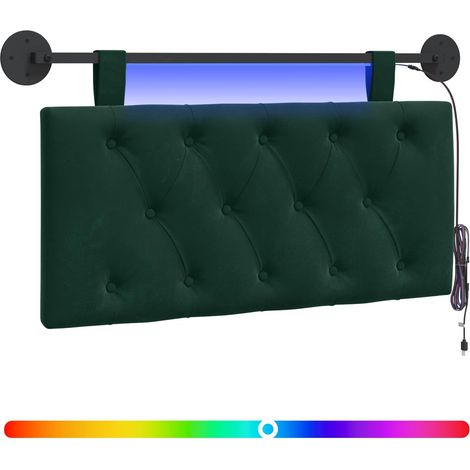 Maison Exclusive - Testiera sospesa Con luce LED Verde Scuro Velluto (1/5)