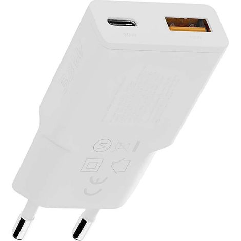 Chargeur mural ultra-fin Go2 3.0 compatible avec la charge rapide USB-C PD/USB-A 33 W, blanc (1/5)