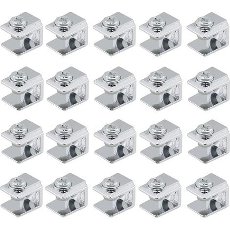Set of 20 glass holders made of zinc alloy, adjustable glass clamp made of high quality material, stable and non-slip, durable and sturdy, for 3-8 mm thick glass in the (1/5)