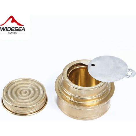 Réchaud à alcool portable en cuivre, mini brûleur à alcool ultra-léger, réchaud à gaz idéal pour le camping, les pique-niques et les rôtissages de viande. Compatible avec les réchauds de cuisine porta (1/3)