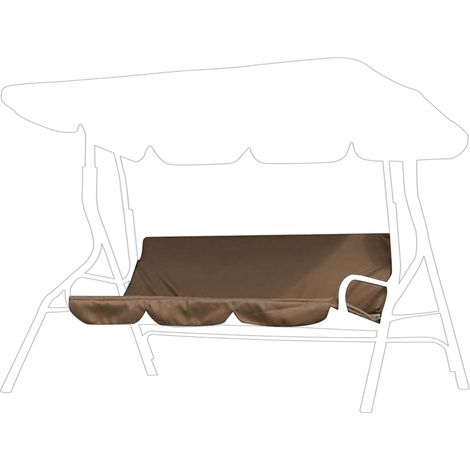 Housse de coussin imperméable en taffetas de polyester pour fauteuil suspendu trois places, style hamac, pour jardin ou cour extérieure, 150 x 50 x 10 cm (marron) (1/4)