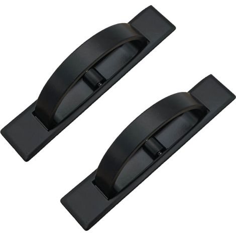 2 Pieces Tatami Recessed Door Handle Concealed Handle for Drawers and Cabinets with Screws Black (1/4)