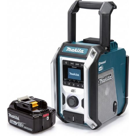 Makita DMR115T1 – Radio de chantier 25 W Bluetooth®, DAB/DAB+ FM + Batterie 18 V 5,0 Ah BL1850B