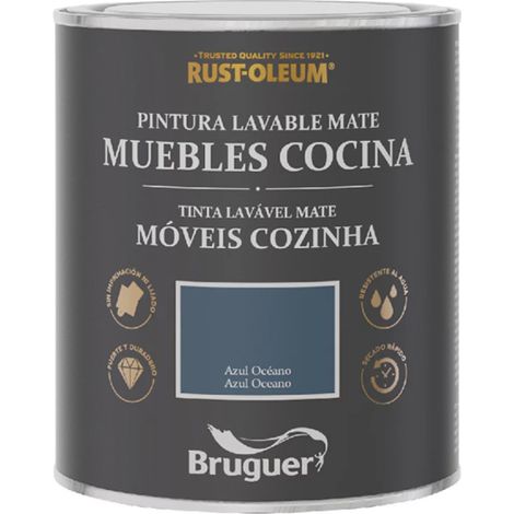 XYLAZEL pintura cocinas azul oceano 0.75l lata , Esmalte para muebles en color azul océano Ideal para renovar armarios de la cocina con aspecto rústico Apto para cajones, p (1/5)
