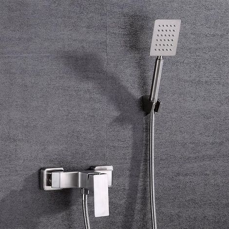 Mitigeur de salle de bain avec douchette – Acier inoxydable – Modèle élégant et pratique