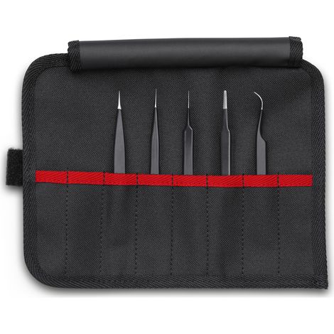 KNIPEX 92 00 01 ESD Assortimento di pinzette universali ESD 5 pezzi 90 mm