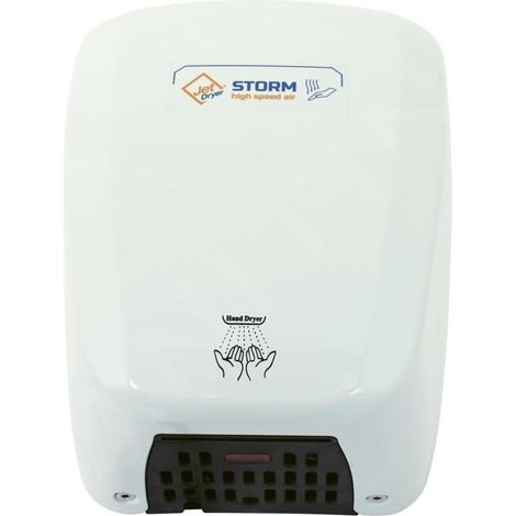 Jet Dryer Sèche-mains - Sèche-mains à air chaud Storm, métal blanc 8596220006387