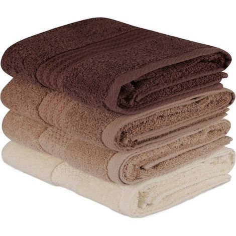 Set of 4 hand towels - 50 x 90 cm - Cream (1/4)