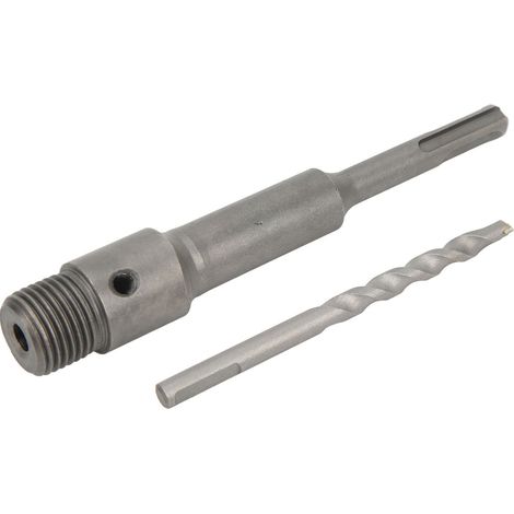 Adaptateur de queue de foret creux électrique 155 mm argenté pour scie cloche à béton (1/5)