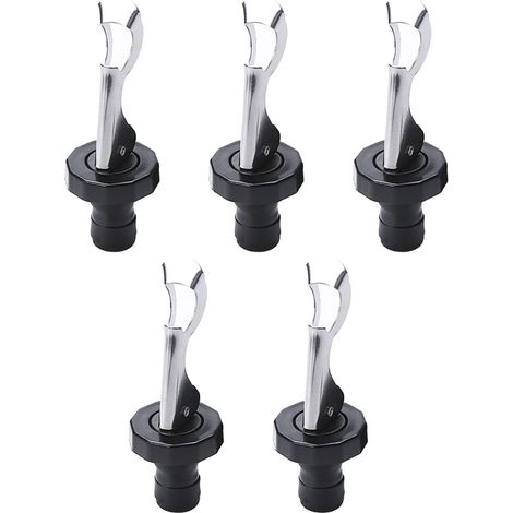 Bouchon A Vin - Bouchon En Silicone Et Acier Inoxydable - Pour Bouteilles De Vin Champagne Soda Huile Vinaigre - 5 Pièces (1/5)
