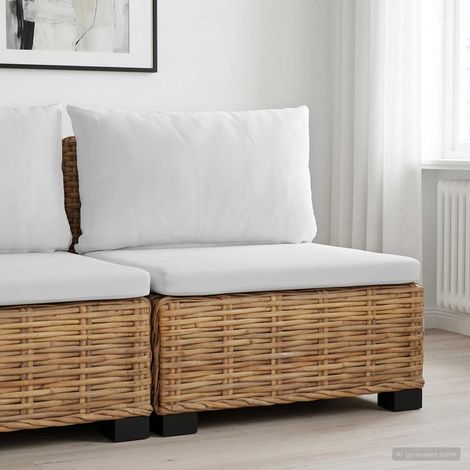 Divano Medio con Cuscini GENDT Rattan naturale Naturale vidaXL (1/5)