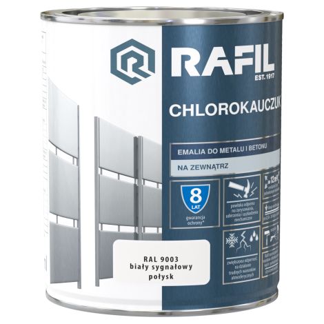 Pintura Rafil Chlorokauczuk blanco señal brillante RAL9003 0,75 L (1/2)
