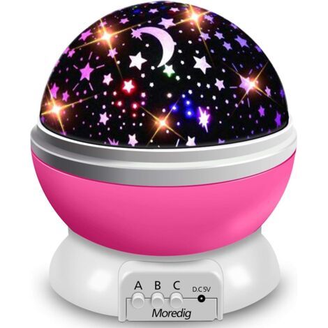 Veilleuse Etoile Projection, Veilleuse Enfant Rotation à 360° Veilleuse Bébé Projection Plafond, Lampe Projecteur Enfant 8 Modes de couleur, Cadeau pour Bébé, Noël, Anniversaire (1/5)