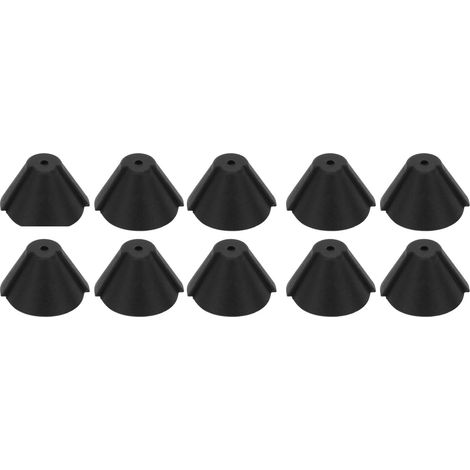 10 pièces Bouchons d'Oreille Amplificateurs Auditifs en Silicone Souple, Forme Corne, Noirs (1/5)