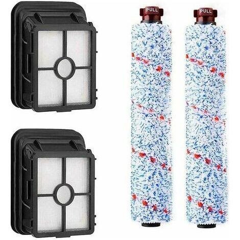 Rouleau de brosse multi-surfaces et pièces de rechange pour filtre d'aspirateur pour aspirateurs - paquet de 4 (1/5)