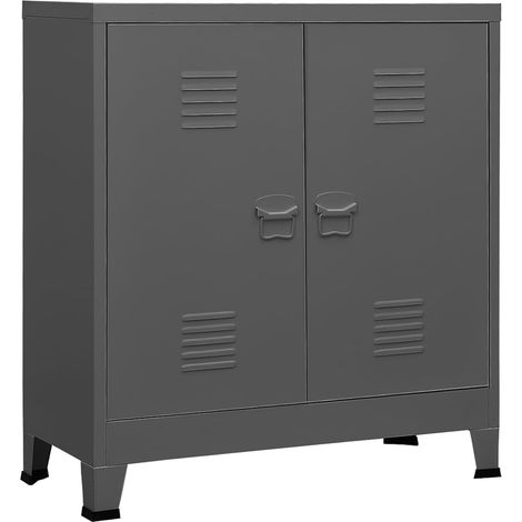 Aufbewahrungstruhe Industrial Anthrazit 90x40x100 cm Stahl vidaXL