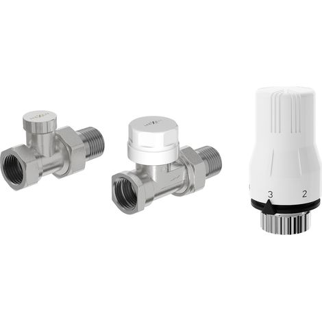 Mexen G02 Thermostat-Kit gerade, Nickel - W914-012-928-01 (1/2)