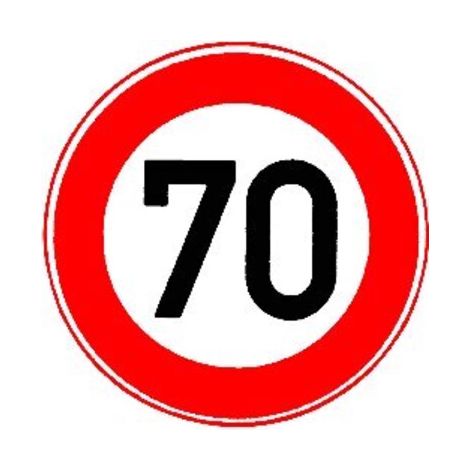 Verkehrszeichen 274-70 Ronde 600 mm, 70 km/h, RAL-Gütezeichen Folie RA2 (1/2)
