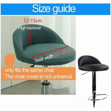 Housse de Tabouret Ronde Pivotant de Bar avec Petit Dossier Lune Modernes Irrégulière Couvre Tabouret Haute Bar Cuisine Scandinave Couverture Housse Chaise Salle Manger,Noir (1/5)