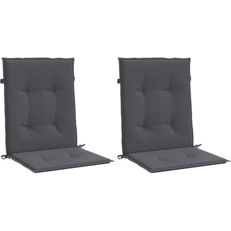 INLIFE Coussins de chaise de jardin 2 pcs Anthracite 100x50x3 cm (1/5)