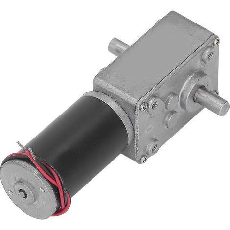 12V Gleichstrom-Doppelwellen-Getriebemotor, hohes Drehmoment, selbsthemmendes Schneckengetriebe, 80 U/min, reversibel, kompakt und leistungsstark für Heimwerkerprojekte. (1/5)