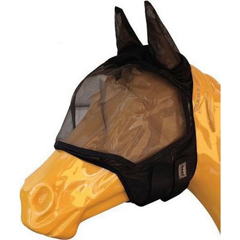 Full, Nero: Maschera per cavalli antimosche in nylon modello Soft Pro Mask