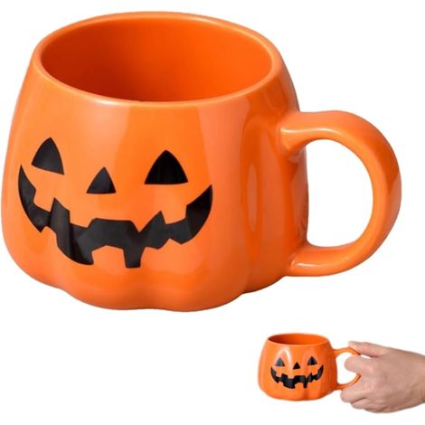 Mug citrouille en céramique mignon, mug d'Halloween, tasse à expresso sur le thème d'Halloween, tasses à café d'Halloween, mug d'Halloween mignon (1/5)