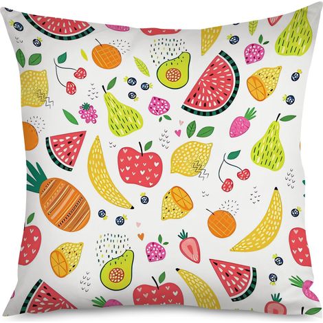 Housse de Coussin décoratif banane souriante, jaune vif (1/5)