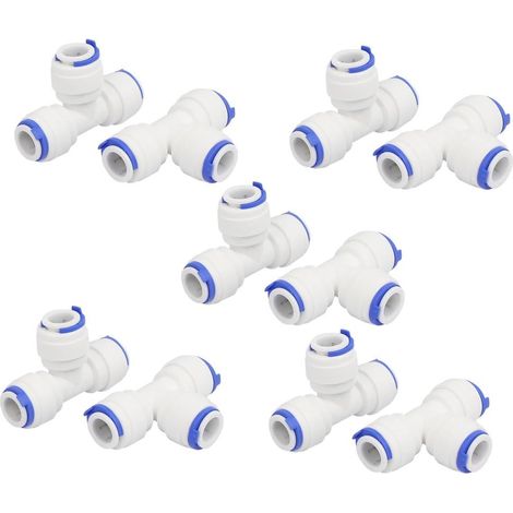 3/8'' 3-Wege T-förmiges Rohr Schnellsteckverbinder 10 Stück RO-Wassersystem