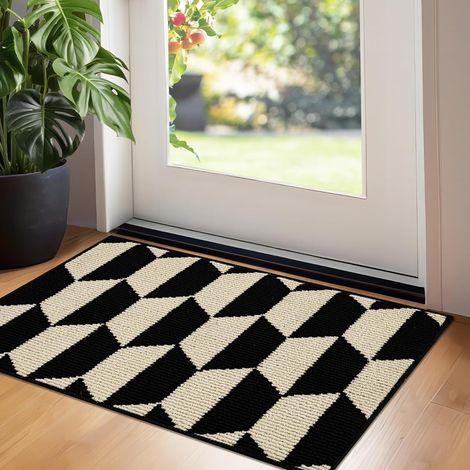 Fußmatte für den Innenbereich, 50 x 80 cm, rutschfeste Fußmatten für die Vordertür, waschbare Willkommensmatte für den Innenbereich, flache Fußmatten für den Eingangsbereich