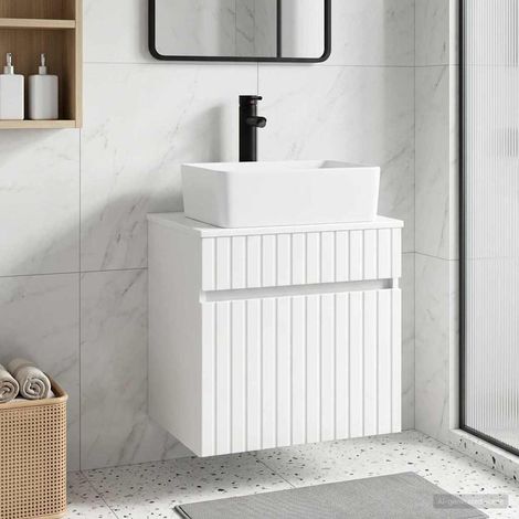 vidaXL Mobile lavabo da parete Bianco Lucido 49 x 41 x 63 cm