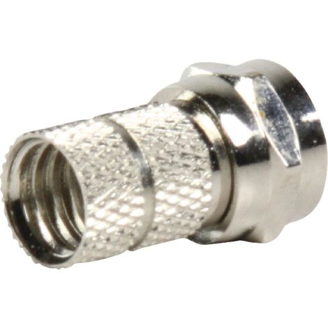 Connecteur F mâle Valueline FC-001PROF en métal argenté (1/5)