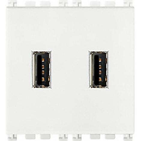 Presa di alimentazione USB 2 moduli bianco Vimar Arkè Grigia 5V 1A 19293.b