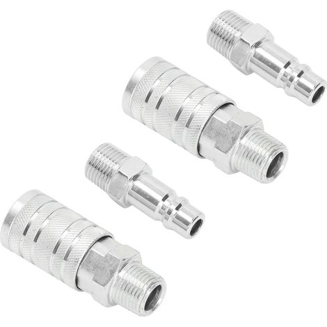 4 Stück Schnellverbinder für Druckluftschläuche, 1/2 Zoll NPT Außengewinde/Innengewinde, 300 PSI, Hochleistungs-Druckluftschlauchanschlüsse (1/5)