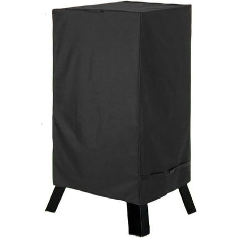 Funda protectora para barbacoa cuadrada eléctrica/de gas, 600D, impermeable y resistente a los rayos UV, con correas y hebillas, color negro. (1/5)