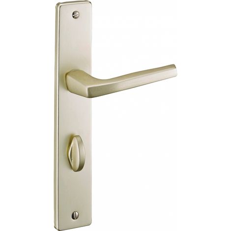 Thirard – Ensemble de poignées salle de bain Picardie à condamnation – Carré 7mm – Entr'axes 195mm – Aluminium couleur champagne